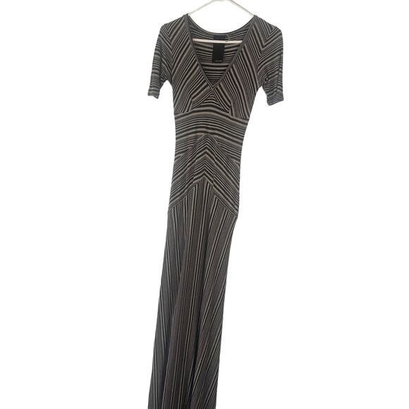 Heather Women's Size Small Tall Black Brown Earth Tones Viscose Modal Maxi Dress - Picture 1 of 9